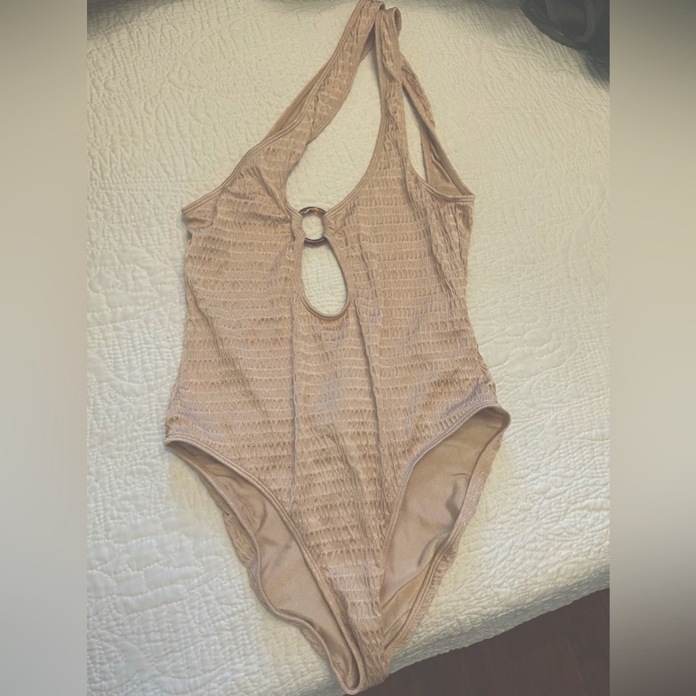 Love Wave One piece light tan/sparkly swimsuit size XS